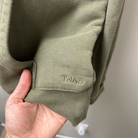 TNA Army Green Sweatfleece Cozy Fleece Perfect Fit Hoodie - Picture 3 of 4